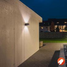 SLV 1000335 SQUARE TURN, QT14, Outdoor Wandleuchte, silbergrau, IP44